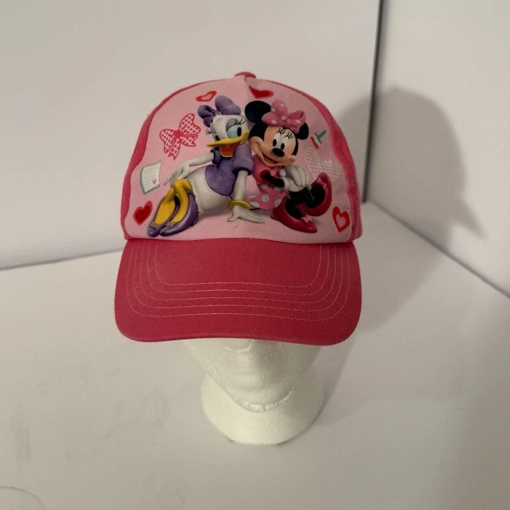 Disney Pink Strapback Hat Graphic‎ Minnie Mouse Daisy Duck-One Size